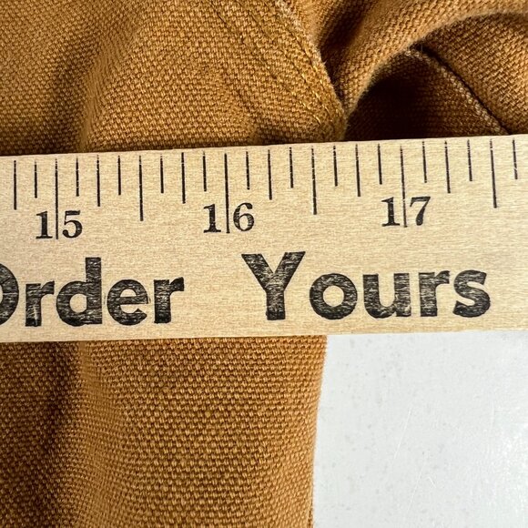 Carhartt Duck Canvas Quilted Jacket Youth Small 7-8 Tan Full Zip Hooded Bomber - Picture 15 of 16